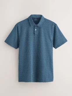 Vert/violet/bleu géométrique - Ajustement régulier - Polo en jersey Manches courtes 5 Pack