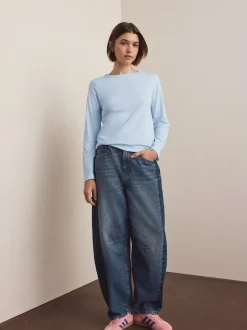 Vert/violet/bleu/écru/rose - T-shirt à manches longues en coton 100% 5 Pack