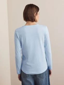 Vert/violet/bleu/écru/rose - T-shirt à manches longues en coton 100% 5 Pack