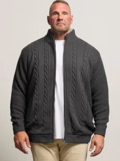 Veste BadRhino Big & Tall zippée en maille torsadée doublée de sherpa