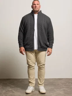 Veste BadRhino Big & Tall zippée en maille torsadée doublée de sherpa