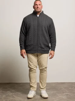 Veste BadRhino Big & Tall zippée en maille torsadée doublée de sherpa