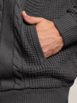 Veste BadRhino Big & Tall zippée en maille torsadée doublée de sherpa