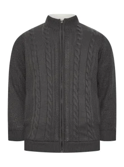 Veste BadRhino Big & Tall zippée en maille torsadée doublée de sherpa