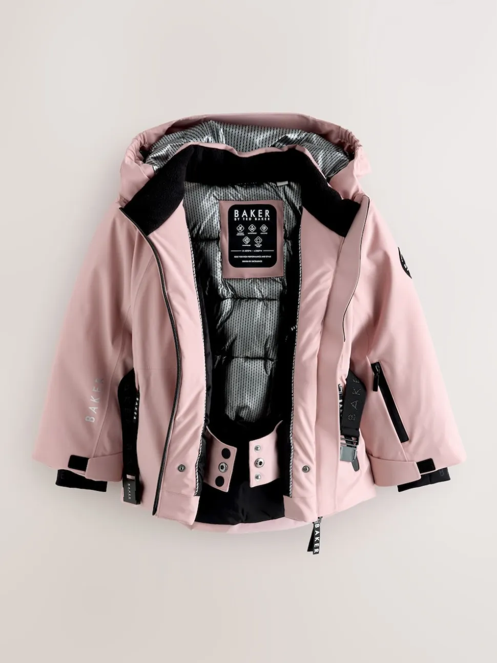 Veste de ski Baker by Ted Baker imperméable rose à ceinture