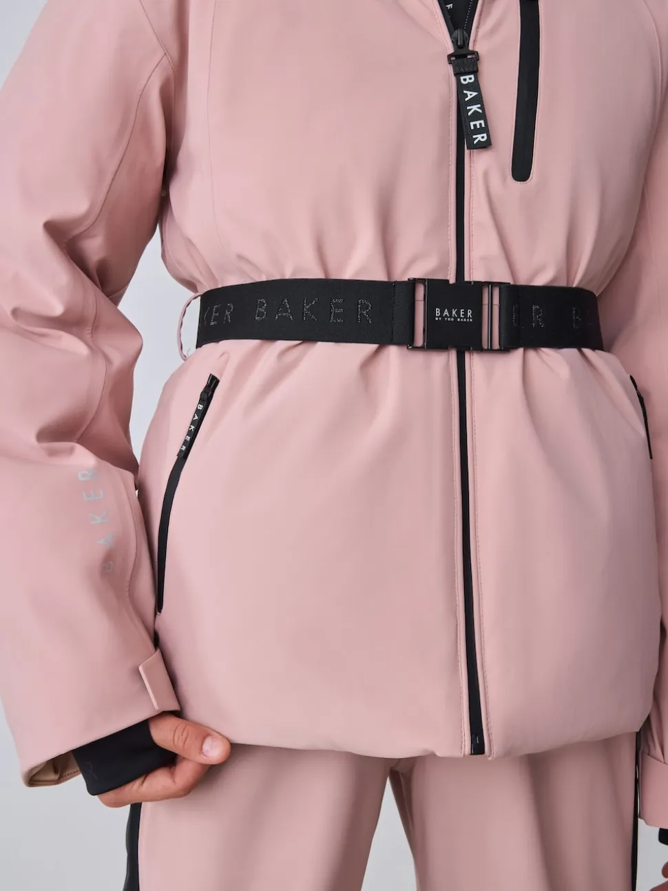 Veste de ski Baker by Ted Baker imperméable rose à ceinture