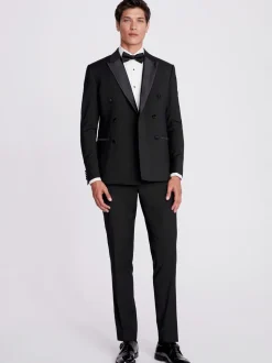 Veste de smoking MOSS Coupe ajustée Noir à double boutonnage