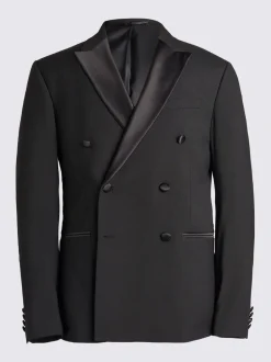 Veste de smoking MOSS Coupe ajustée Noir à double boutonnage