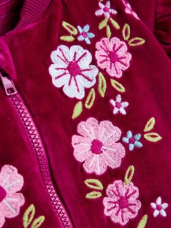 Veste JoJo Maman Bébé en velours à volants brodés