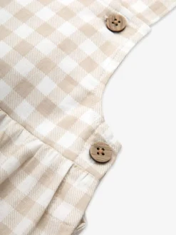 Vichy fauve - Barboteuse The Little Tailor Bébé shorts tissés 100% coton