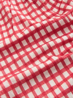 Vichy rouge/écru - Combinaison en jersey Effet froissé (3-16ans)