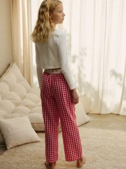 Vichy rouge/écru - Pyjamas Jambe large (3-16ans)