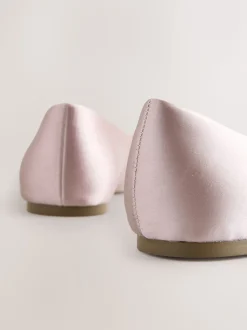 vieux rose - Ballerines de demoiselle d’honneur effet perle avec nœud