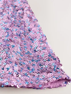 vieux rose - Manches d'ange Sequin Robes de fête (3-16yrs)