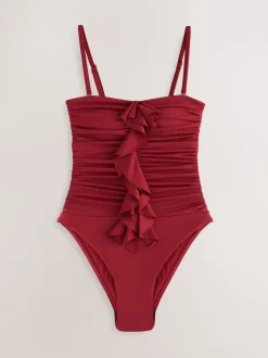 Vin de baies - Maillot de bain bandeau à volants avec contrôle du ventre