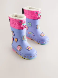 Violet - Bottes de pluie Personnage Thinsulate avec poignets doublés