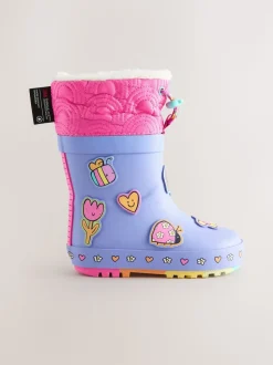 Violet - Bottes de pluie Personnage Thinsulate avec poignets doublés
