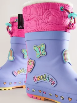 Violet - Bottes de pluie Personnage Thinsulate avec poignets doublés