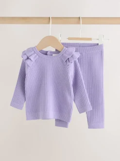Violet - Ensemble Pull et Leggings en maille Bébé 2 Pièces (0mois-3ans)