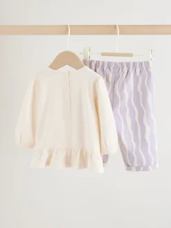 Violet à fleurs - Ensemble 2 Pieces pour T-shirt et Pantalons BÉBÉ (0mois-2ans)