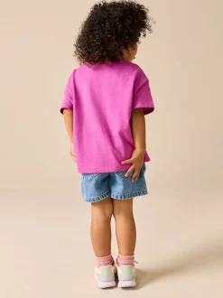 Violet - Haut brodé cœur à manches courtes (3mois-7ans)