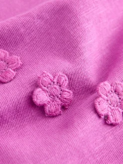 Violet - Haut brodé cœur à manches courtes (3mois-7ans)