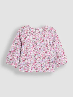 Violet à motif papillons - Ensemble salopette et haut en velours appliqué JoJo Maman Bébé