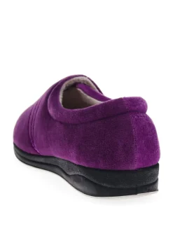 Violet - Pavers femme Chaussons entièrement à fermeture tactile avec semelle permassique