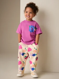 Violet - T-shirt à manches courtes et jogging Ensemble baril (3mois-7ans)