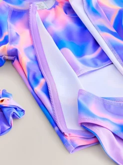 Violet dégradé - Ensemble bikini et chouchou Sunsafe Rash Gilet (3-16ans)