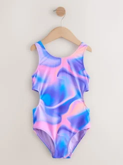 Violet effet tie-dye - Maillot de bain à découpes (3à16ans)