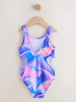 Violet effet tie-dye - Maillot de bain à découpes (3à16ans)