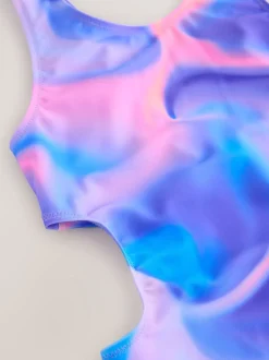 Violet effet tie-dye - Maillot de bain à découpes (3à16ans)