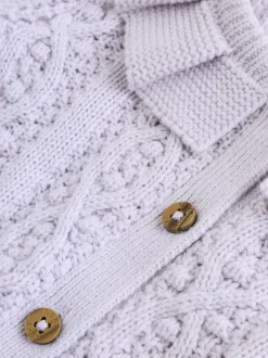 Violet lilas - Cardigan bébé en maille à col volanté (0mois-2ans)