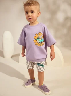 Violet lilas - Ensemble de T-shirts courts à carreaux Hot Wheels (9mois-8ans)