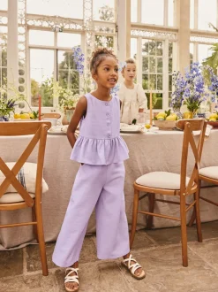 Violet lilas - Ensemble gilet et pantalon (3-16ans)