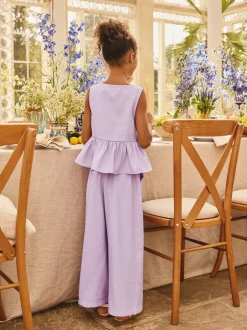 Violet lilas - Ensemble gilet et pantalon (3-16ans)