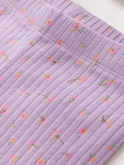 Violet lilas - Ensemble haut et short côtelé à manches courtes (3mois7ans)