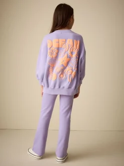 Violet lilas - Ensemble Sweat-shirt et Leggings évasés (3-16ans)