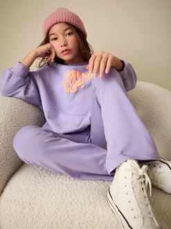 Violet lilas - Ensemble Sweat-shirt et Leggings évasés (3-16ans)