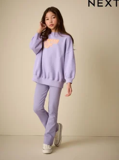 Violet lilas - Ensemble Sweat-shirt et Leggings évasés (3-16ans)