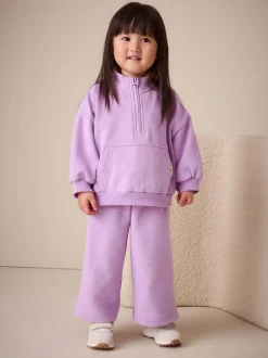 Violet lilas - Sweat-shirt à col zippé (3mois-7ans)