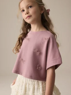 Violet lilas - T-shirt Boxy Bows (3-16ans)