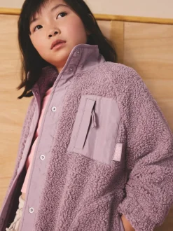 Violet lilas - Veste en polaire boutonnée (3-16ans)