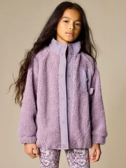 Violet lilas - Veste en polaire boutonnée (3-16ans)