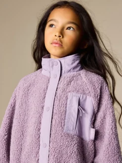Violet lilas - Veste en polaire boutonnée (3-16ans)