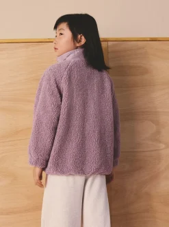 Violet lilas - Veste en polaire boutonnée (3-16ans)