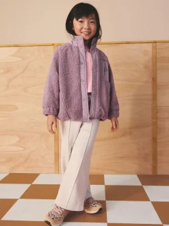 Violet lilas - Veste en polaire boutonnée (3-16ans)