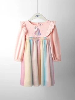 Violet motif licorne - Robe de soirée JoJo Maman Bébé en tulle appliqué