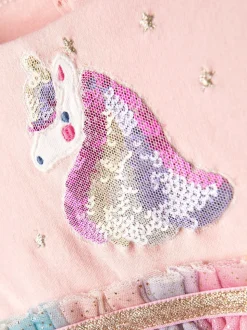 Violet motif licorne - Robe de soirée JoJo Maman Bébé en tulle appliqué